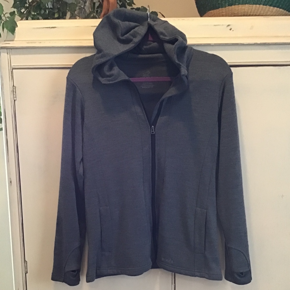 Woolx 100% Merino Wool Sweater Jacket Charcoal Medium